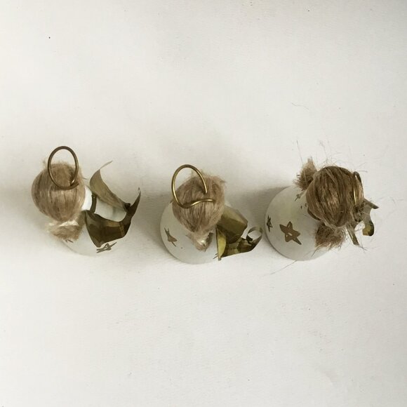 Vintage Christmas Wooden Peg Folk Art Angels Figures Ornament Sweden Set of 3 - Picture 5 of 7